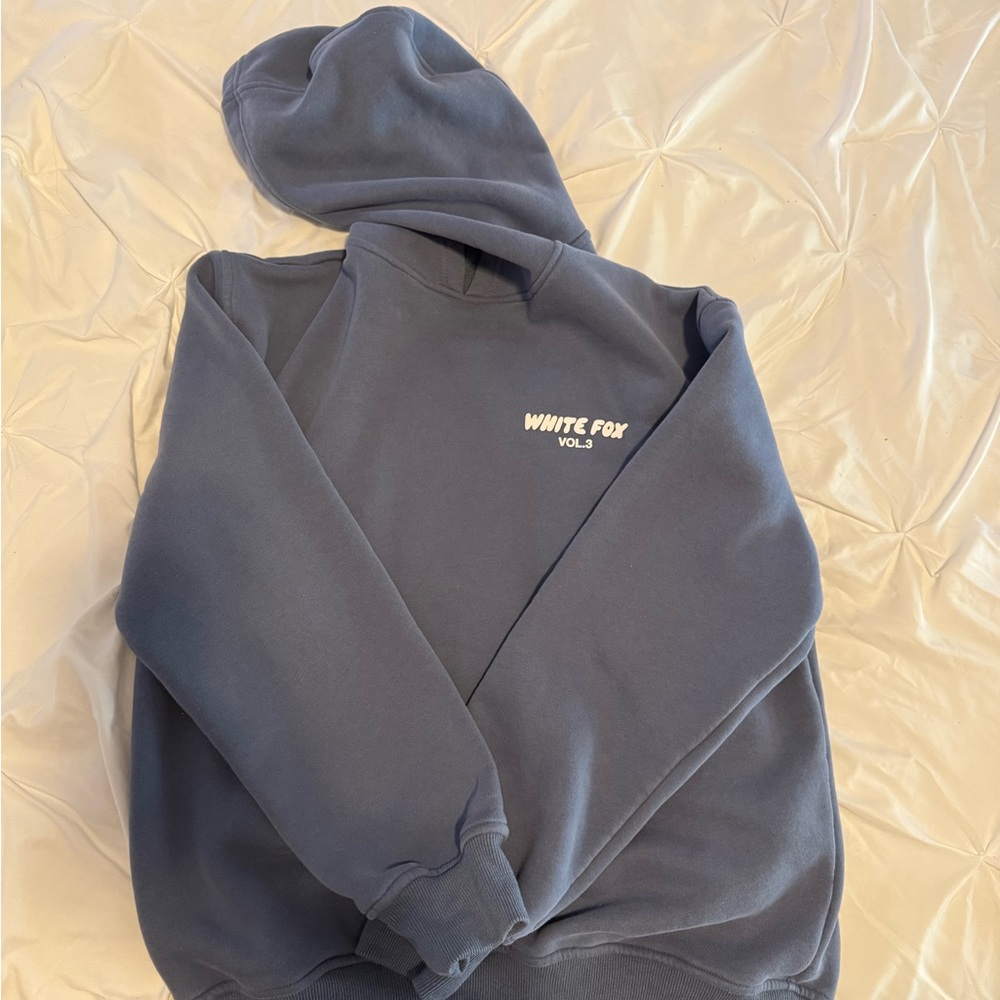 White Fox Blue Hoodie